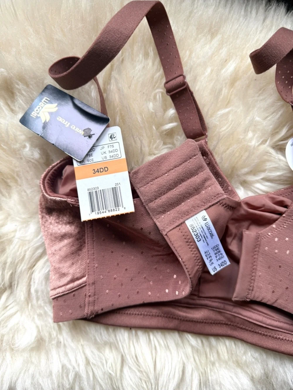 Wacoal NWT Back Appeal Wire-Free Bra in Pink Bronze - 34DD